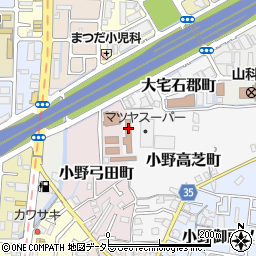 京都府京都市山科区小野高芝町41周辺の地図