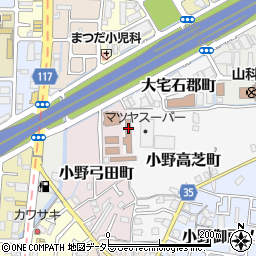 京都府京都市山科区小野高芝町41周辺の地図