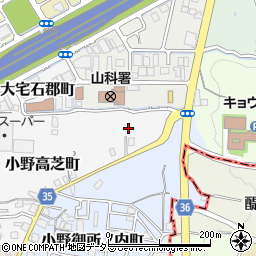 京都府京都市山科区小野高芝町7周辺の地図