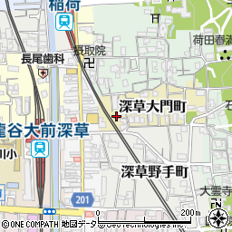 京都府京都市伏見区深草大門町周辺の地図