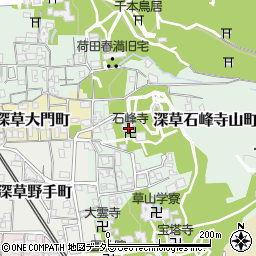 京都府京都市伏見区深草石峰寺山町26周辺の地図