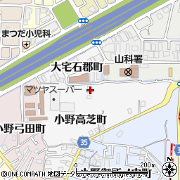 京都府京都市山科区小野高芝町25周辺の地図