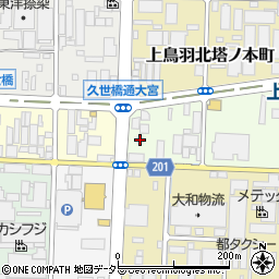 京都府京都市南区上鳥羽南塔ノ本町16周辺の地図