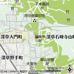 京都市深草墓園管理事務所周辺の地図