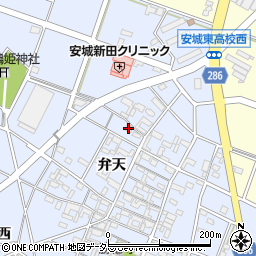 愛知県安城市新田町縦町104周辺の地図