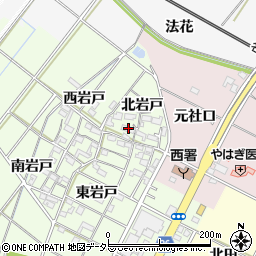 愛知県岡崎市西本郷町（北岩戸）周辺の地図