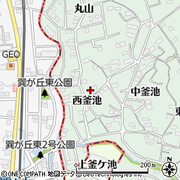 愛知県知多郡東浦町緒川西釜池39周辺の地図