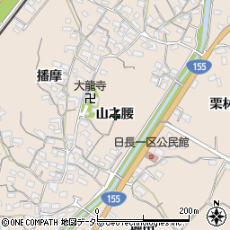 愛知県知多市日長山之腰周辺の地図