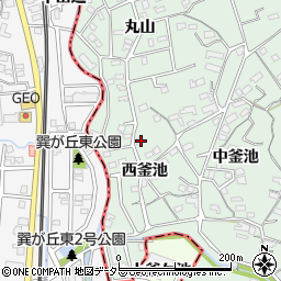 愛知県知多郡東浦町緒川西釜池32周辺の地図