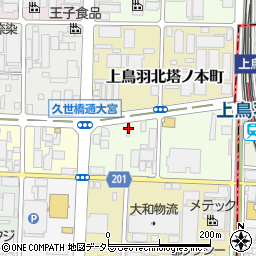 京都府京都市南区上鳥羽南塔ノ本町5周辺の地図
