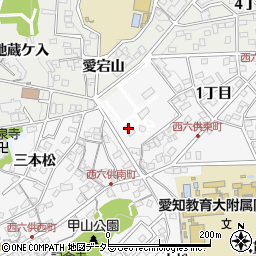愛知県岡崎市六供町西二本木周辺の地図