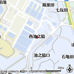 愛知県知多市佐布里西池之脇周辺の地図