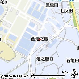 愛知県知多市佐布里（西池之脇）周辺の地図