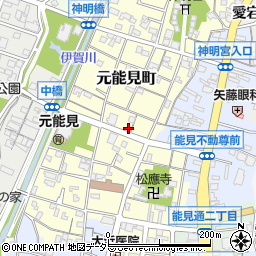 愛知県岡崎市元能見町142周辺の地図