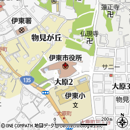 伊東市役所周辺の地図