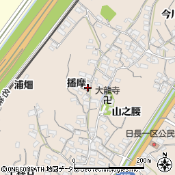 愛知県知多市日長播摩周辺の地図