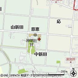 愛知県安城市西別所町中新田周辺の地図
