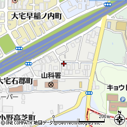京都府京都市山科区大宅神納町周辺の地図