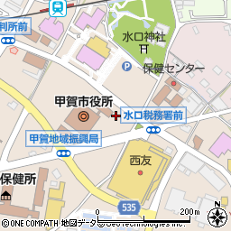 甲賀市役所　市民環境部保険年金課特定健診用周辺の地図