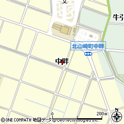 愛知県安城市北山崎町中畔周辺の地図