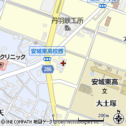 愛知県安城市北山崎町大土塚周辺の地図