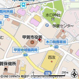 甲賀市役所こども政策部　保育幼稚園課・保育施設整備室周辺の地図