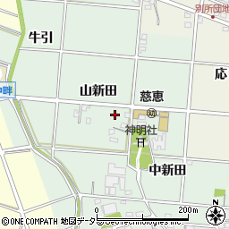 愛知県安城市西別所町山新田周辺の地図