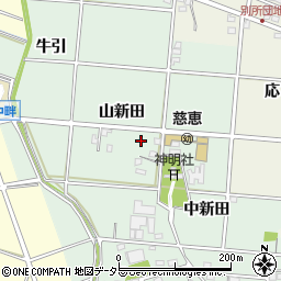 愛知県安城市西別所町（山新田）周辺の地図