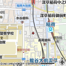 京都府京都市伏見区深草稲荷鳥居前町周辺の地図