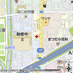 京都府京都市山科区大宅烏田町20周辺の地図