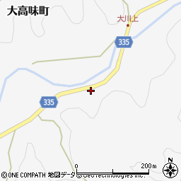 愛知県岡崎市大高味町西ノ沢周辺の地図