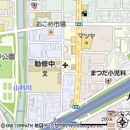 京都府京都市山科区大宅烏田町24周辺の地図