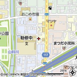 京都府京都市山科区大宅烏田町24周辺の地図