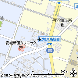愛知県安城市新田町縦町44周辺の地図
