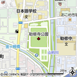 勧修寺公園周辺の地図