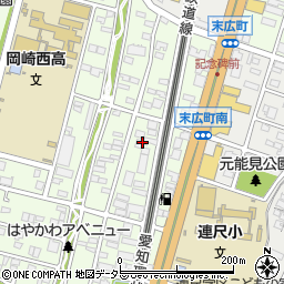 愛知県岡崎市末広町周辺の地図