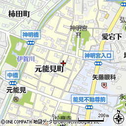 愛知県岡崎市元能見町92周辺の地図