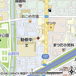 京都府京都市山科区大宅烏田町39周辺の地図