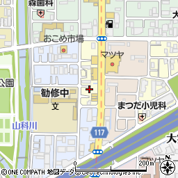 京都府京都市山科区大宅烏田町32周辺の地図