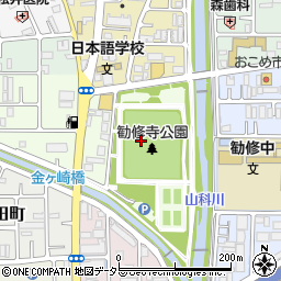 京都府京都市山科区勧修寺東金ケ崎町周辺の地図