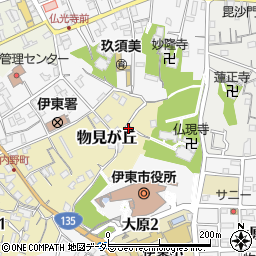 静岡県伊東市物見が丘周辺の地図
