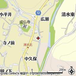 兵庫県川辺郡猪名川町清水中久保周辺の地図