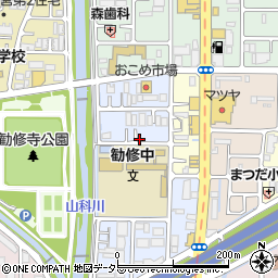 京都府京都市山科区勧修寺平田町70周辺の地図