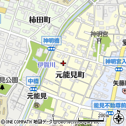愛知県岡崎市元能見町102周辺の地図