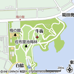 愛知県知多市佐布里（牛抜）周辺の地図