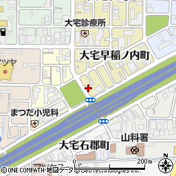 京都府京都市山科区大宅早稲ノ内町161周辺の地図