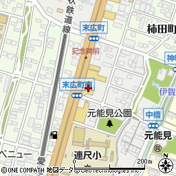 サイクルジョイ　岡崎城北店周辺の地図
