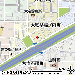 京都府京都市山科区大宅早稲ノ内町154周辺の地図