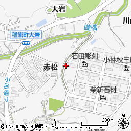 愛知県岡崎市稲熊町赤松周辺の地図