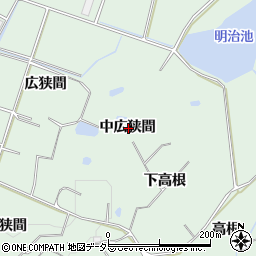 愛知県知多郡東浦町緒川中広狭間周辺の地図